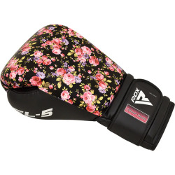 Boxerské rukavice RDX FL6 Floral - čierne
