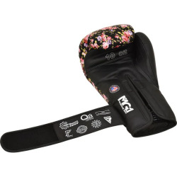 Detské boxerské rukavice RDX FL6 Floral - čierne