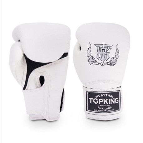 Boxerské rukavice TOP KING Super Air Single Tone - biele